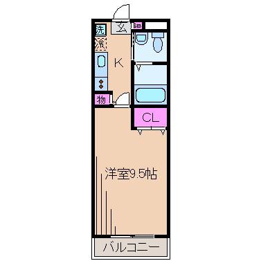 パークヒル(1K/3階)の間取り写真