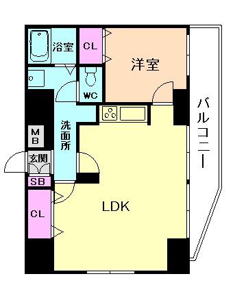 コート塚本(1LDK/2階)の間取り写真