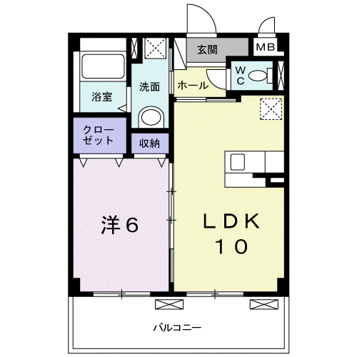 VIVAグランデ(1LDK/1階)の間取り写真
