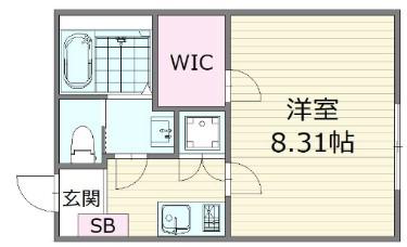 BELLA CASA(1K/2階)の間取り写真