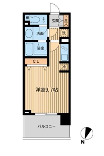 ドゥーエ横濱台町(ワンルーム/9階)の間取り写真