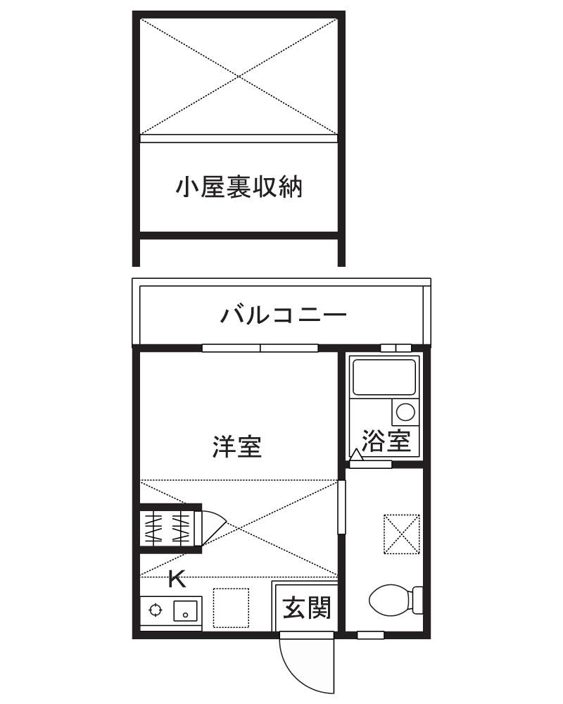 ルーチェ向ヶ丘遊園(ワンルーム/2階)の間取り写真