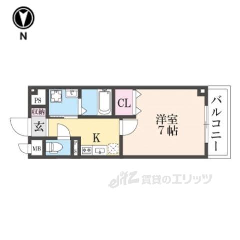 アサテラス3(1K/3階)の間取り写真