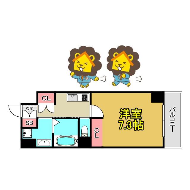 リバティ京橋イースト(1K/4階)の間取り写真