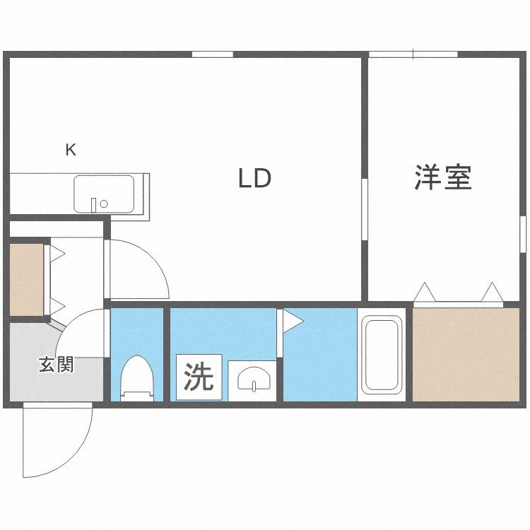 FLANDRE平岸(1LDK/4階)の間取り写真