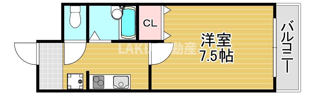 ビオス京橋(1K/10階)の間取り写真