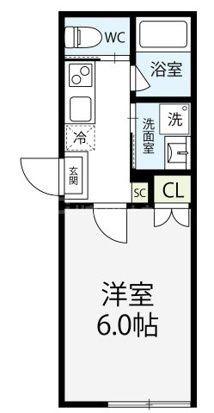 エヌセーラ(1K/1階)の間取り写真