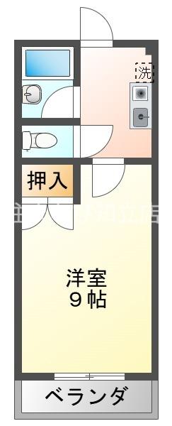 パレス城前(1K/2階)の間取り写真