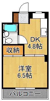 ギャランドラ藤田(1DK/6階)の間取り写真