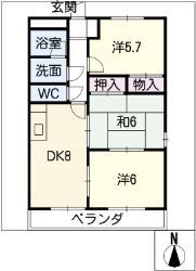 マクセージ(3DK/4階)の間取り写真