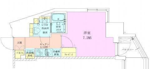 赤坂レジデンス壱番館(1K/9階)の間取り写真
