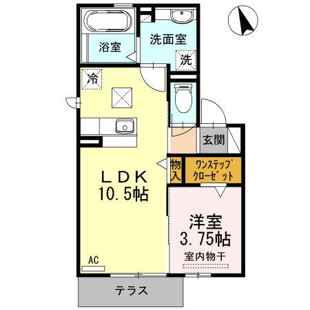 プレジール(1LDK/1階)の間取り写真