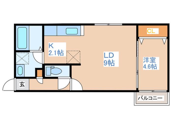 SMILE小樽築港(1LDK/3階)の間取り写真