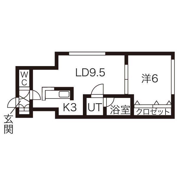 メゾンボヌール(1LDK/2階)の間取り写真