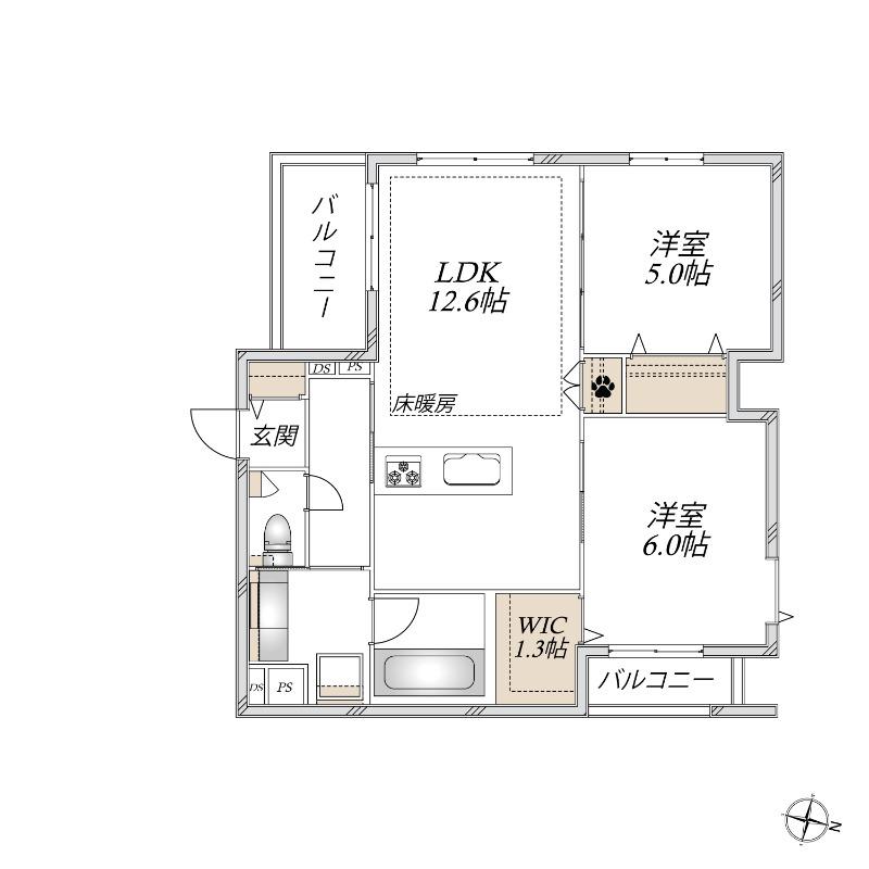MAPLE URAWA(2LDK/3階)の間取り写真