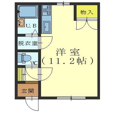 プチパレII(ワンルーム/2階)の間取り写真