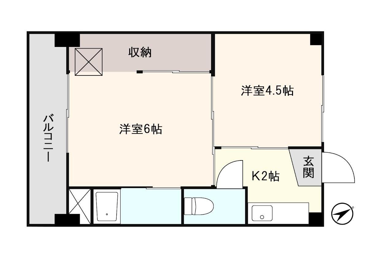 アシスト上越マンションI(2K/2階)の間取り写真