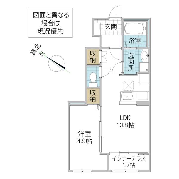 サンクレールつくば(1LDK/1階)の間取り写真