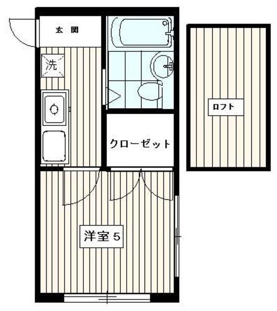 ハイツローレル(1K/2階)の間取り写真