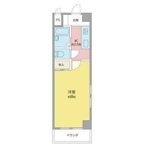 ソレイユYK(1K/3階)の間取り写真
