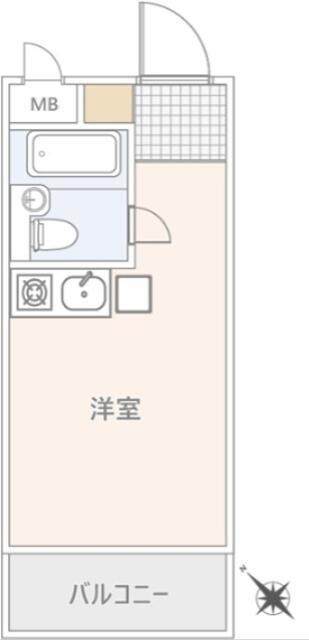 セントヒルズ笹塚(ワンルーム/1階)の間取り写真