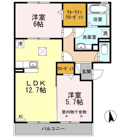 ウィズ ウィンド(2LDK/1階)の間取り写真