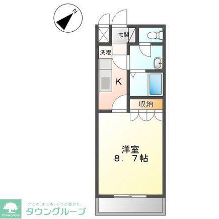 プリムール(1K/2階)の間取り写真