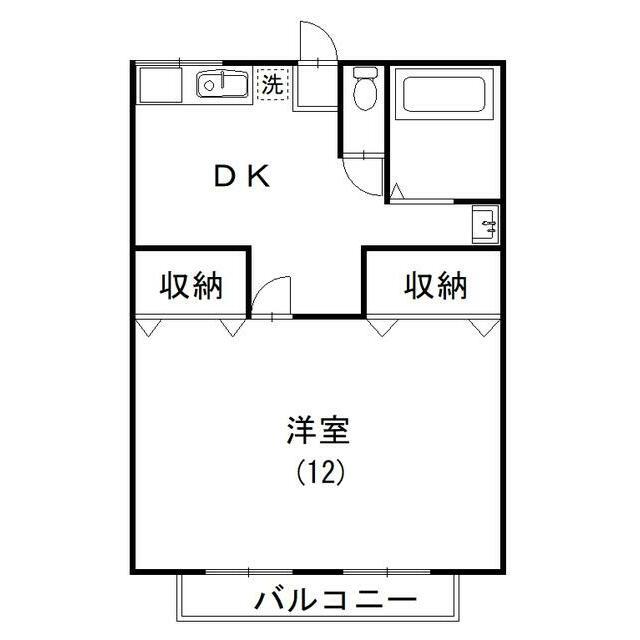 コーポ池田(1DK/1階)の間取り写真