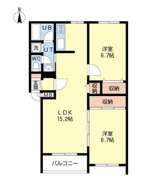 ΑNEXT麻生(2LDK/3階)の間取り写真