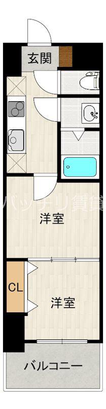 NO40 PROJECT2100博多駅前(2K/8階)の間取り写真