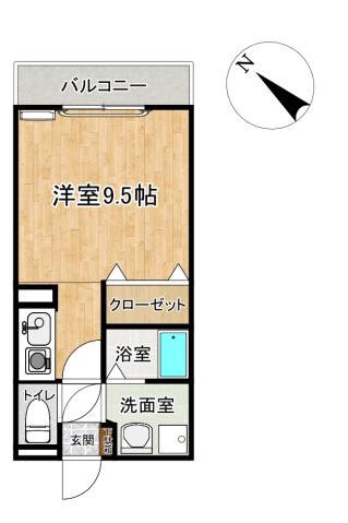 サンヴェルデ白岳(ワンルーム/3階)の間取り写真