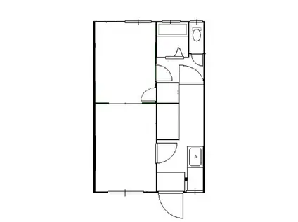 ニューライフ川内(2K/1階)の間取り写真