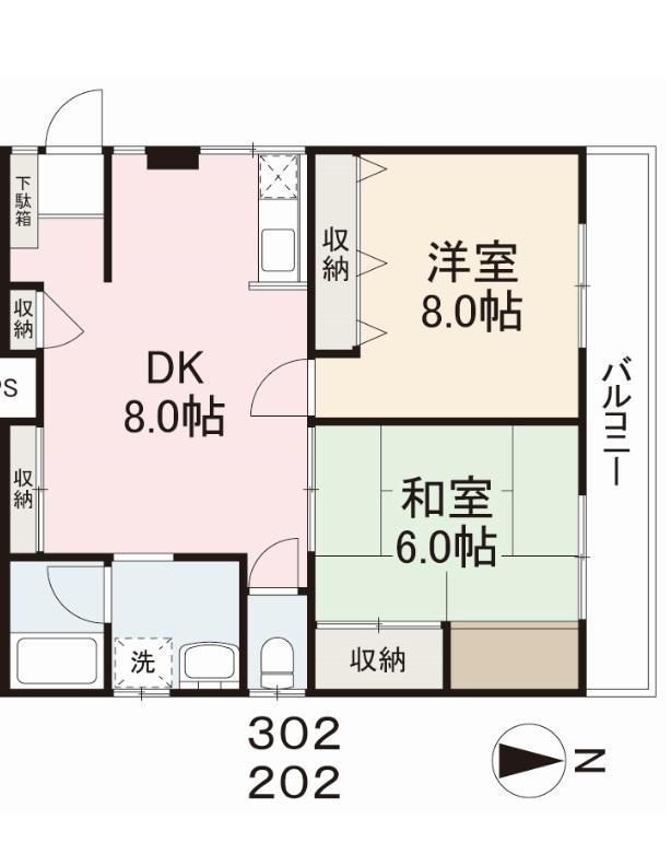 ケントマンション(2DK/3階)の間取り写真