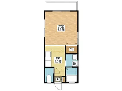 ハイツプリメーラ(1DK/1階)の間取り写真