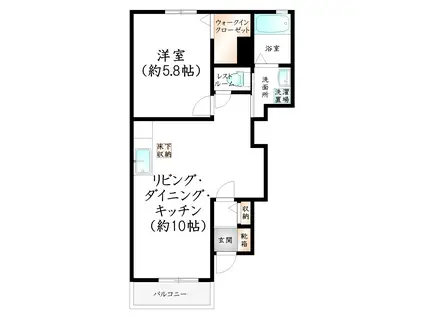 SUN RISE貴船 D(1LDK/1階)の間取り写真