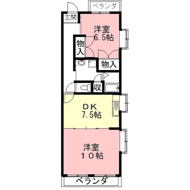 ラカーサ アルタ(2DK/1階)の間取り写真