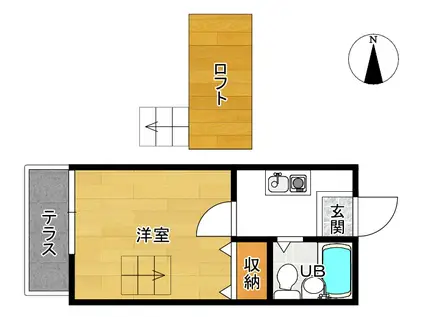 メゾン泉台第2(1K/1階)の間取り写真