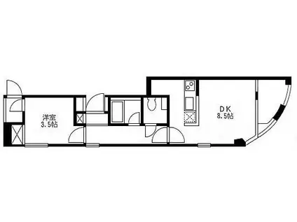 DECIMOAZABU(1LDK/7階)の間取り写真