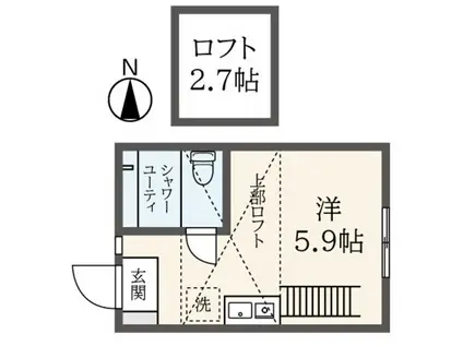G・Aヒルズ川崎・日吉(ワンルーム/2階)の間取り写真
