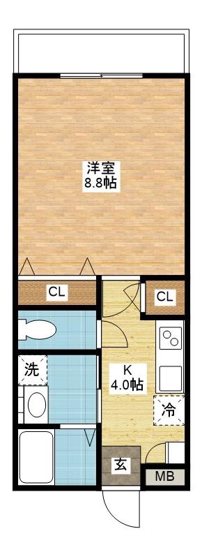 SIGNPOST西時津YT(1K/2階)の間取り写真