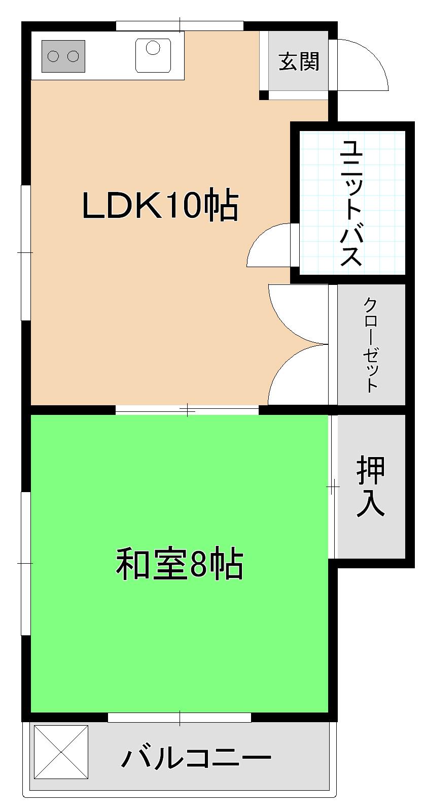 ウエストパレス(1LDK/2階)の間取り写真
