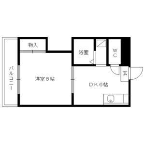 シャトレ今町(1DK/5階)の間取り写真