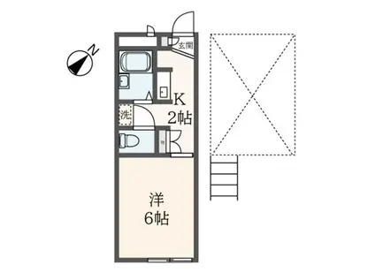 レオパレスHNHピュア(1K/2階)の間取り写真
