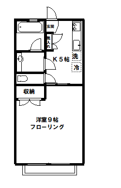 上馬第5アイシンビレッジ(1K/1階)の間取り写真