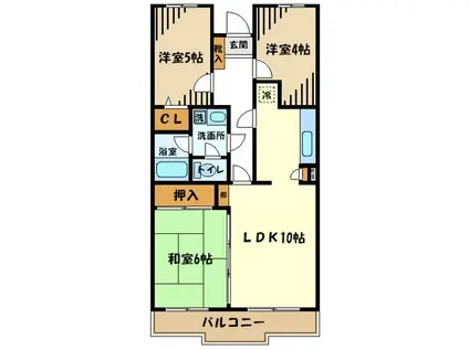 アーク河辺(3LDK/5階)の間取り写真