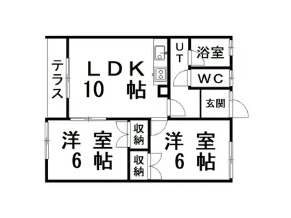 フラワーハイツ(2LDK/1階)の間取り写真