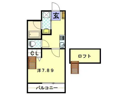 アリオッソII(1K/5階)の間取り写真