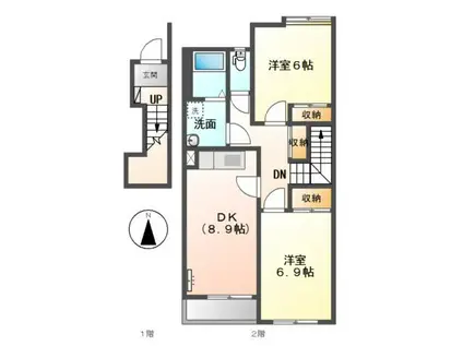 アトレヴィ(2DK/2階)の間取り写真