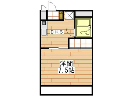 グランパレII(1DK/3階)の間取り写真