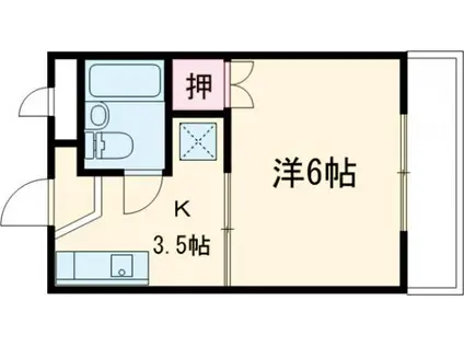 グレース21(1K/2階)の間取り写真